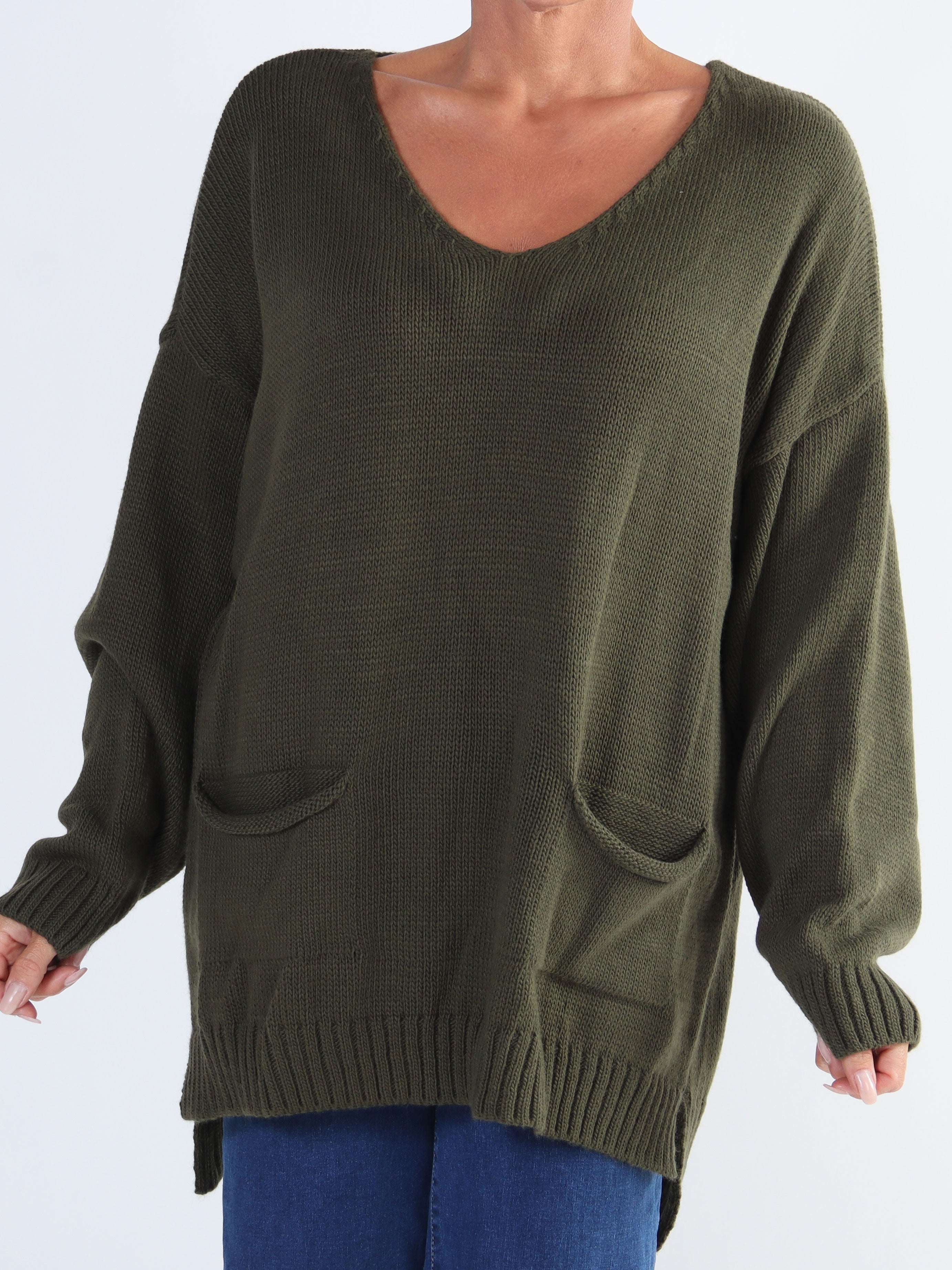 Shaima - Simpel plus size strik med lommer